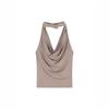 Pure desire Spice Girl neck swing neck vest women's summer waist and thin design short sexy backless sleeveless top