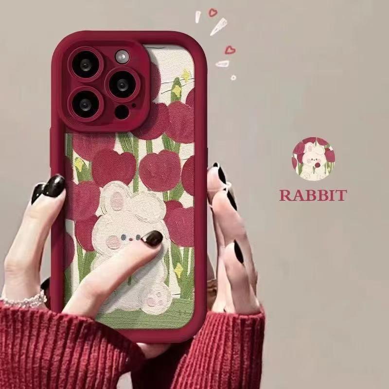 

Tulip Rabbit Apple iPhone Case for 12/13/14/15Pro/16ProMax/17 iPhone 12 Pro