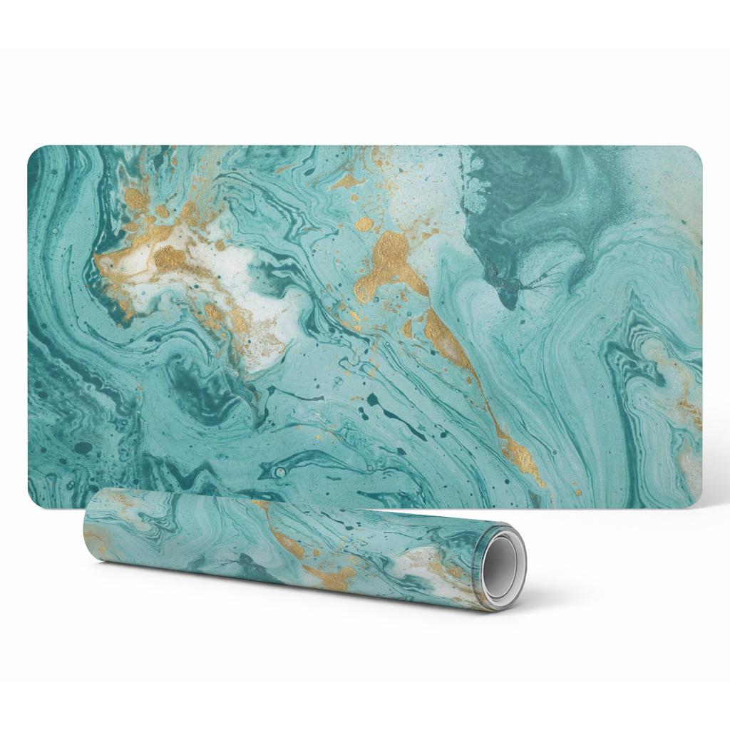 Desk Pad Protective Mat Keyboard Mouse Marble Swirls 120X60 Cm