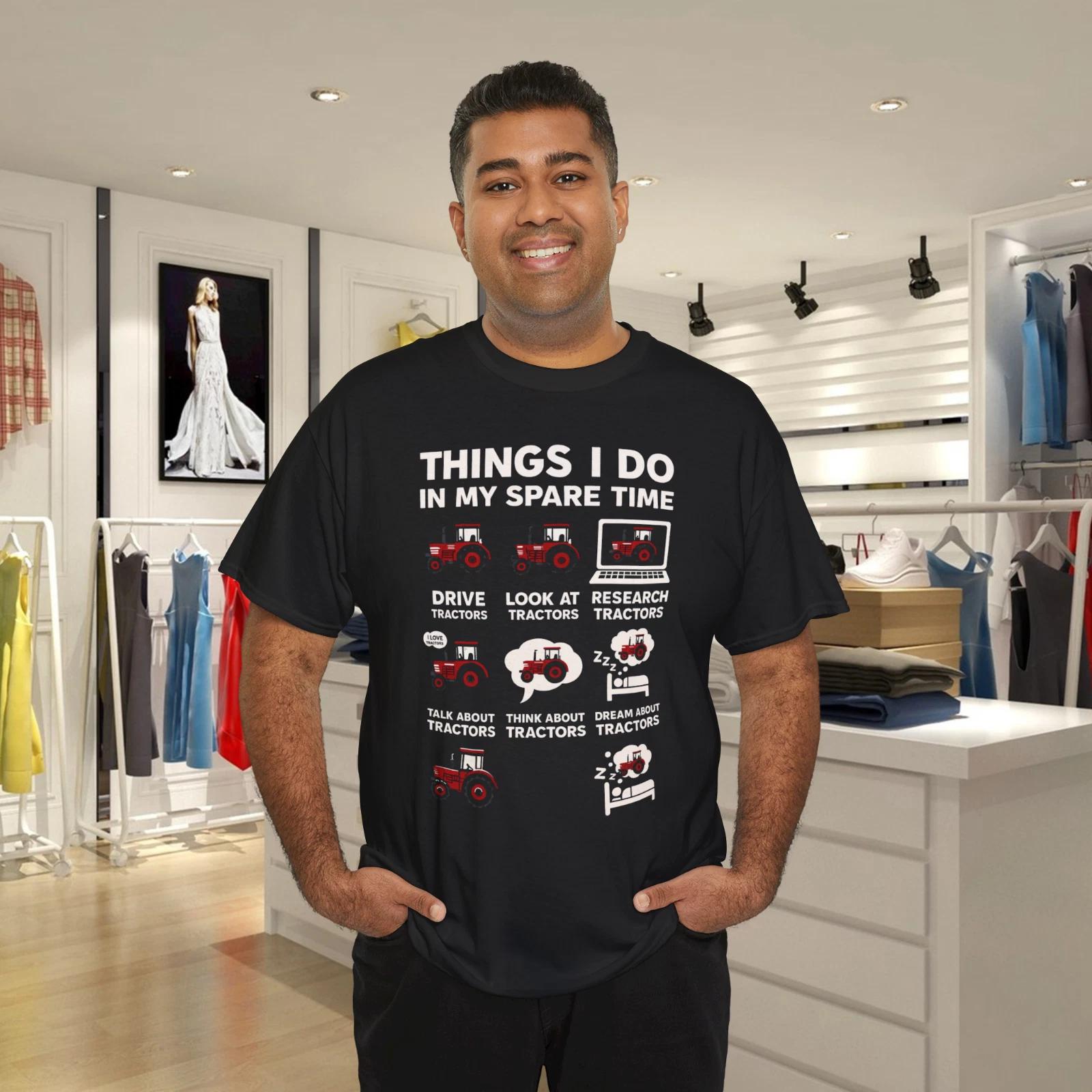 Забавная футболка для любителя тракторов  6 вещей, которые я делаю в свободное время  с изображением трактора. L