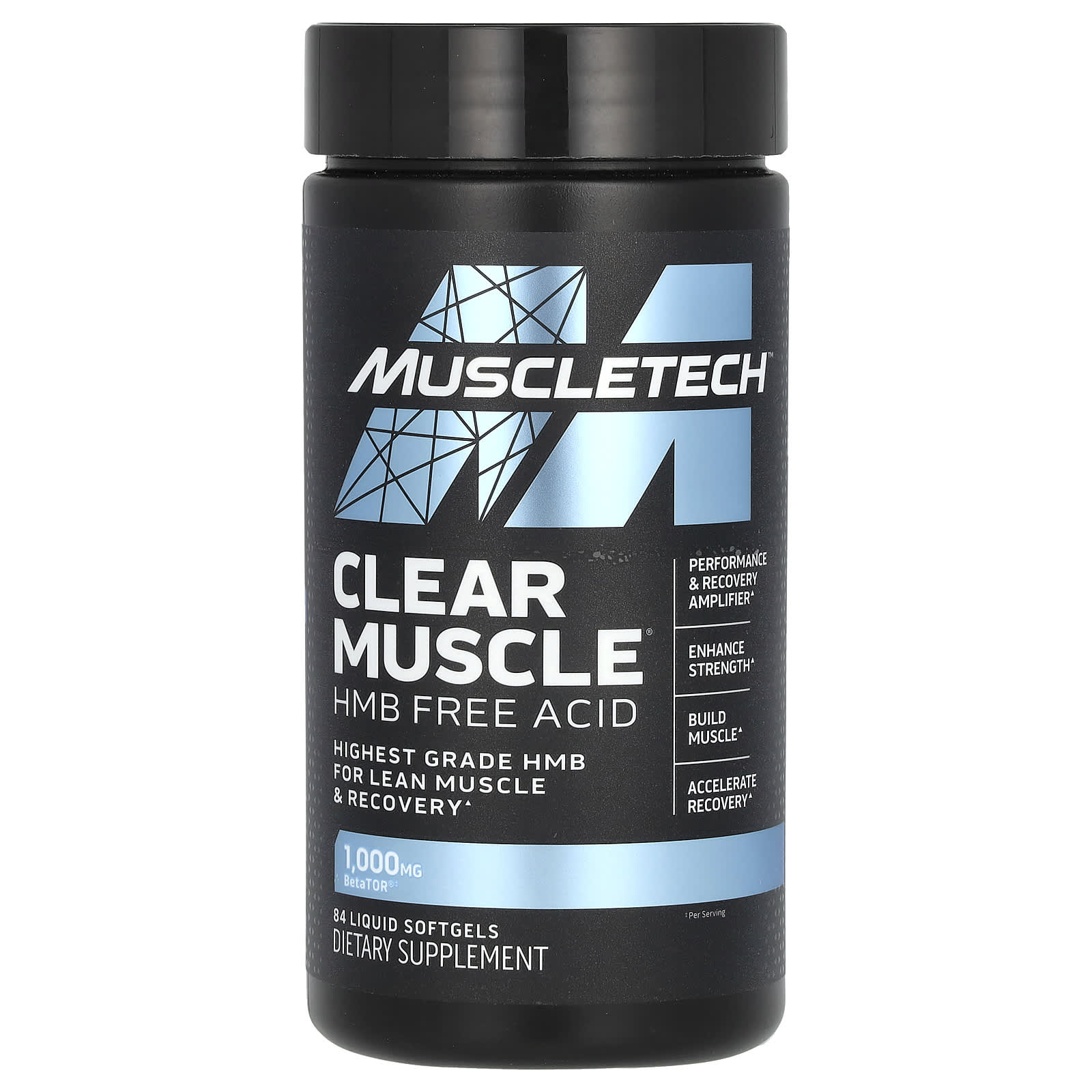 

Clear Muscle, Hmb Free Acid, Liquid Softgels 84 Tablets