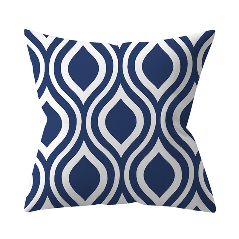 Navy Blue Mandala Nordic Geometric Pillowcase 45x45 Cushion Cover Decorative Pillow Sofa Cushion Home Decor Polyester
