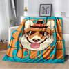 Lindo perro de dibujos animados Husky, Samoye, Chihuahua, Koki Pomeranian, manta suave para el hogar, dormitorio, funda de sofá, manta para niños