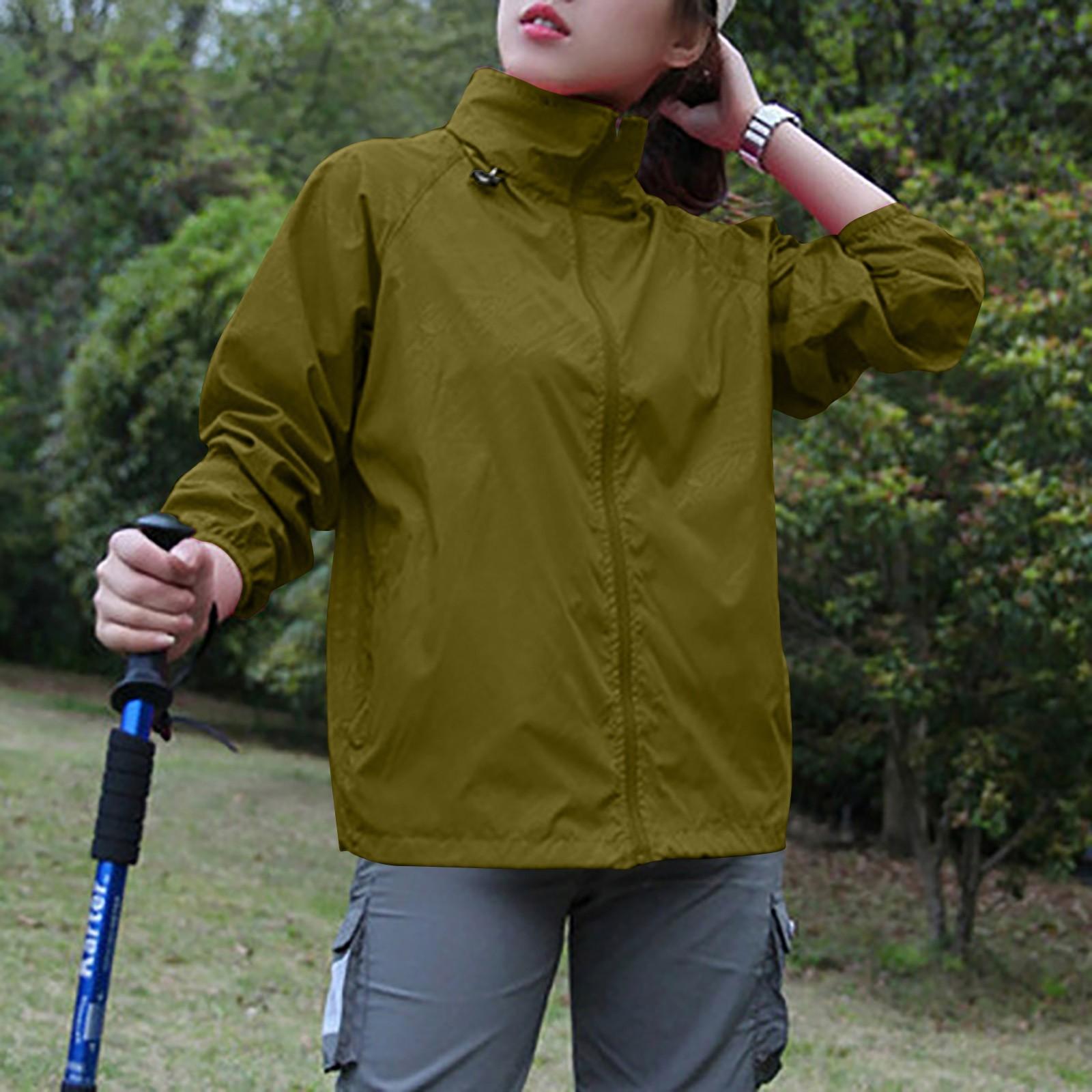 

Women s Colored Hooded Long Sleeved Jacket, Windbreaker, Sun Jacket, Outdoor Sports Jacket L