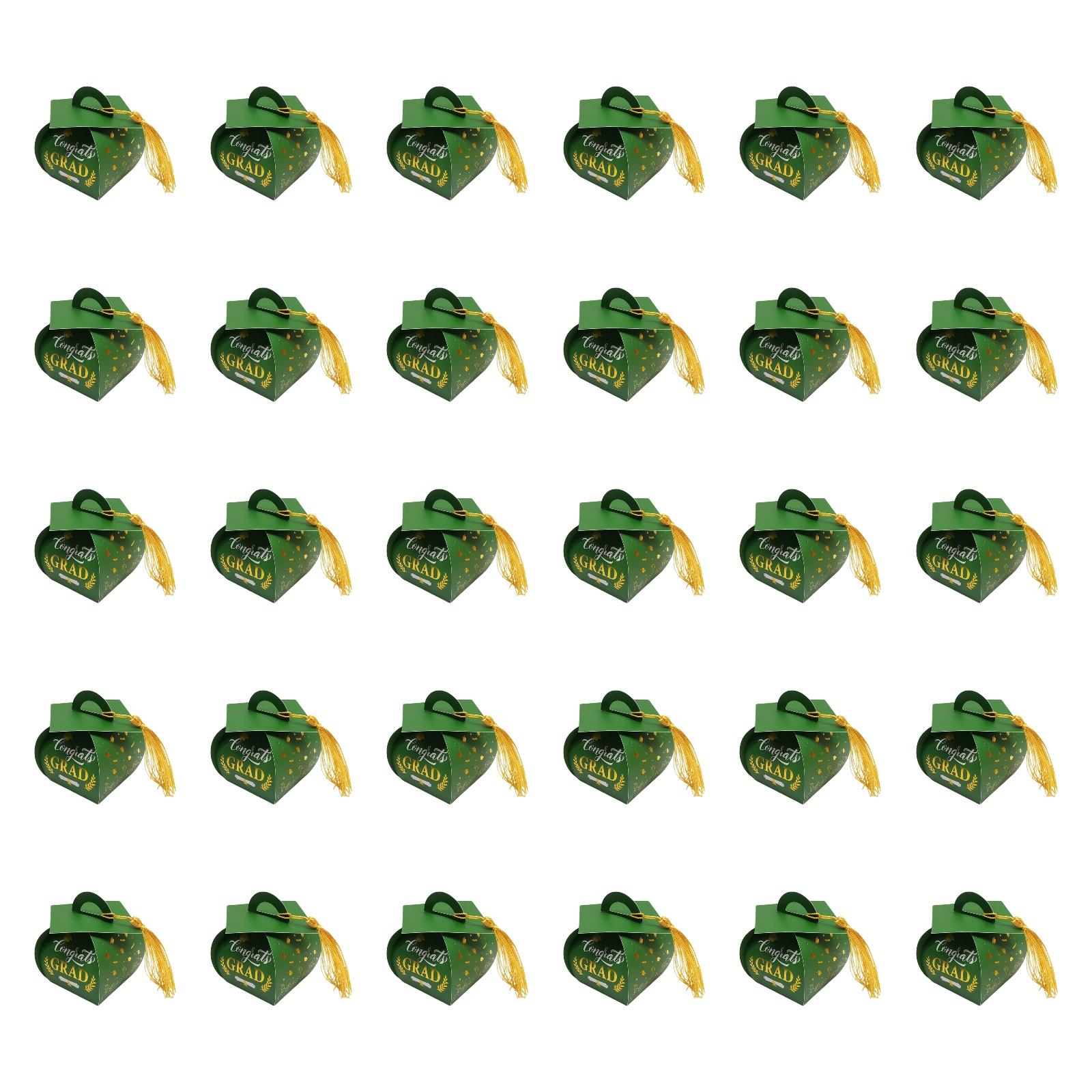 30x Graduation Cap Gift Boxes Treat Box 2.17x2.17x3.54  Grad Party Favor Supplies Grad Decorations Candy Box with Tassel