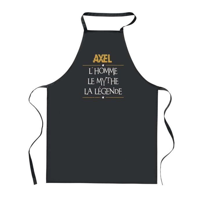 Tablier de cuisine - Axel - Noir - Motif Mythe Légende - Coton résistant, imprimé en France