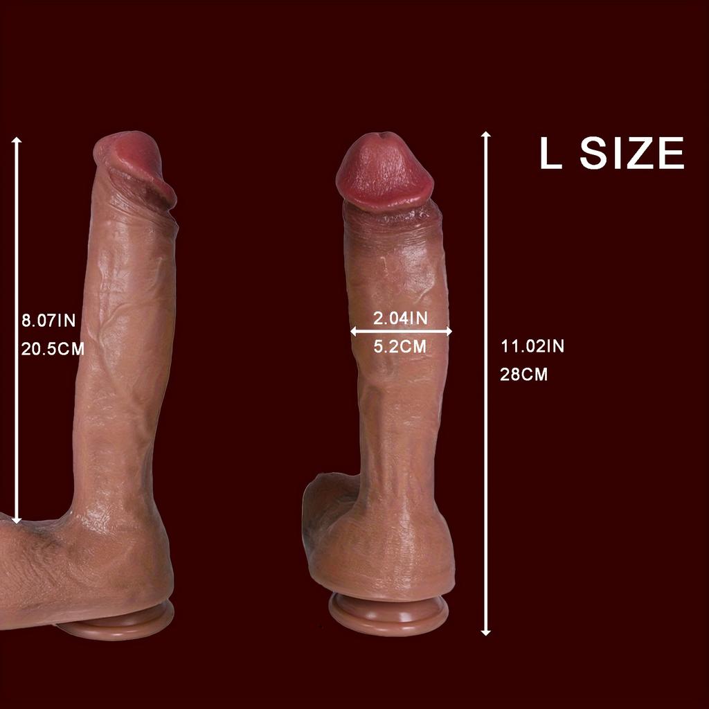 Extra Long Huge Thick Dual Density Dildo with Suction Cup, Realistic Giant Curved Soft Silicone Dildo, G-Spot and Anal Sex Toys for Men and Women