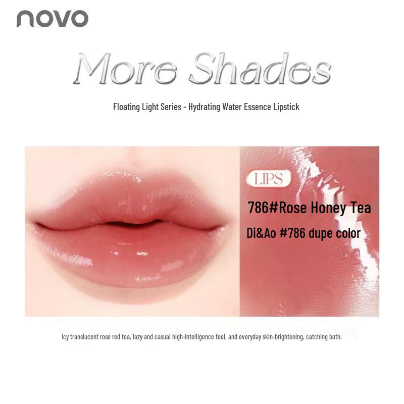 NOVO6490 Luminous Essence Hydrating Lipstick: Moisturizing, Nourishing, Long-Lasting, Anti-Cracking, Low Saturation, Whitening.