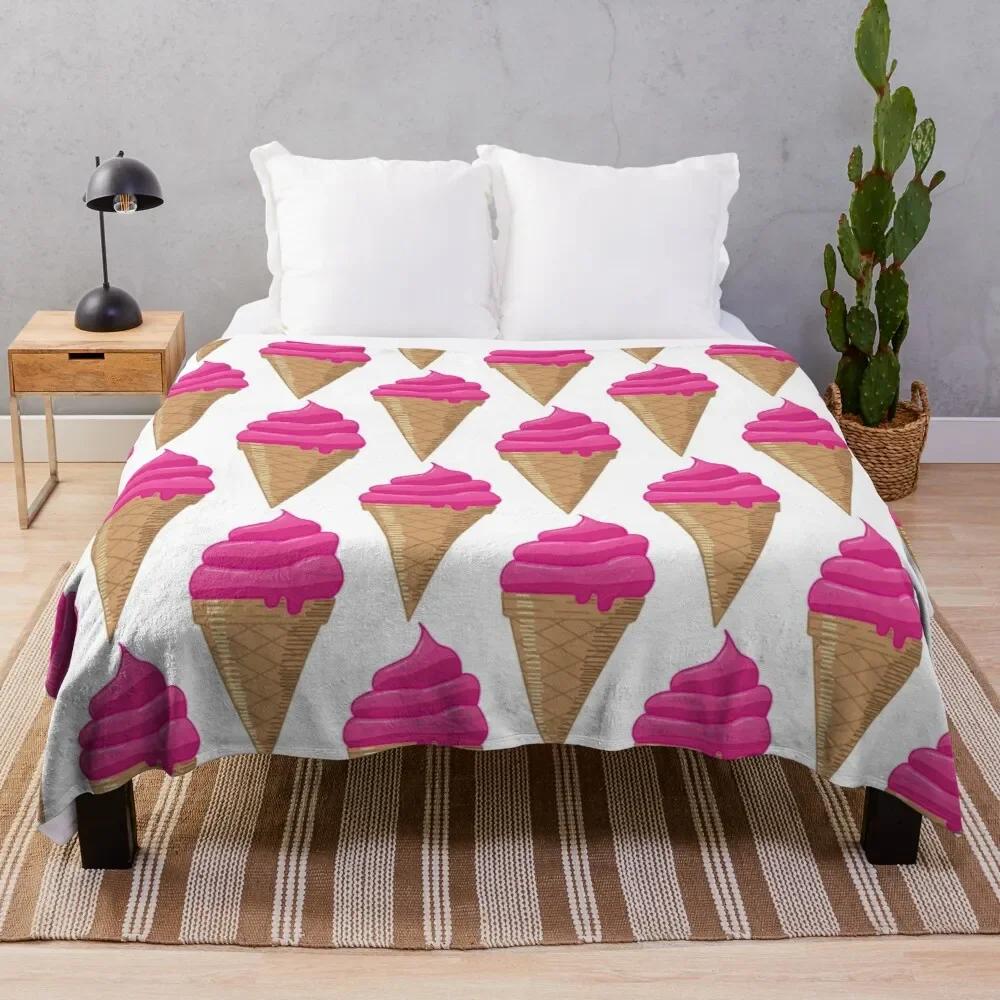 Ice Cream Flannel Throw Blanket King Queen Full Size Colourful Ice Cream For Bed Sofa Couch Blanket Warm Lightweight Super Soft