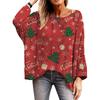 Hollow Out 3D Print Long Sleeve Christmas Sweater