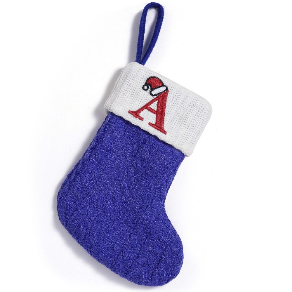 Large Capacity Christmas Alphabet Knitted Socks Thickened Candy Gift Bags  Xmas Gift