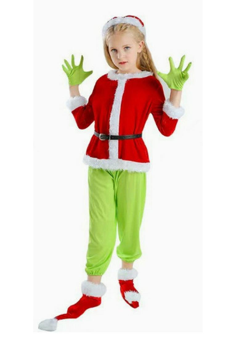 

Children s Grinch Costume - Green Hair Christmas Party Role Play Outfit 130