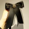Black Lace Bow Tie With Rhinestone Brooch For Womens Fashion Accessories