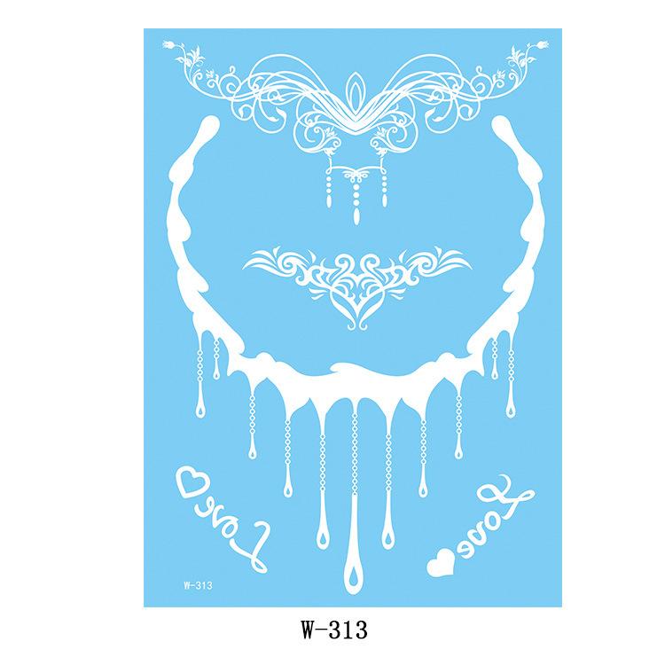 Black And White Lace Tattoo Sticker Wedding Bride Waterproof Tattoo Sticker Tattoo