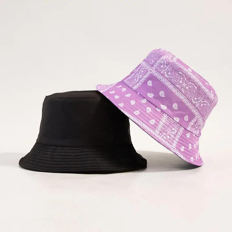 New Street Graffiti  Men's Bucket Hat Double-Sided Hip Hop   Outdoor Women Caps Beach Sun Protect Fishing Unisex Bonnet