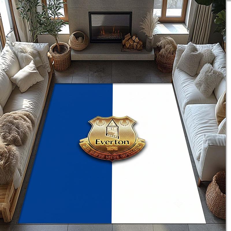 Tappeto in Velluto di Cristallo con Stampa Calcio Everton, Comodo Assorbente d'Acqua Antiscivolo Tappeto per Pavimenti Interni