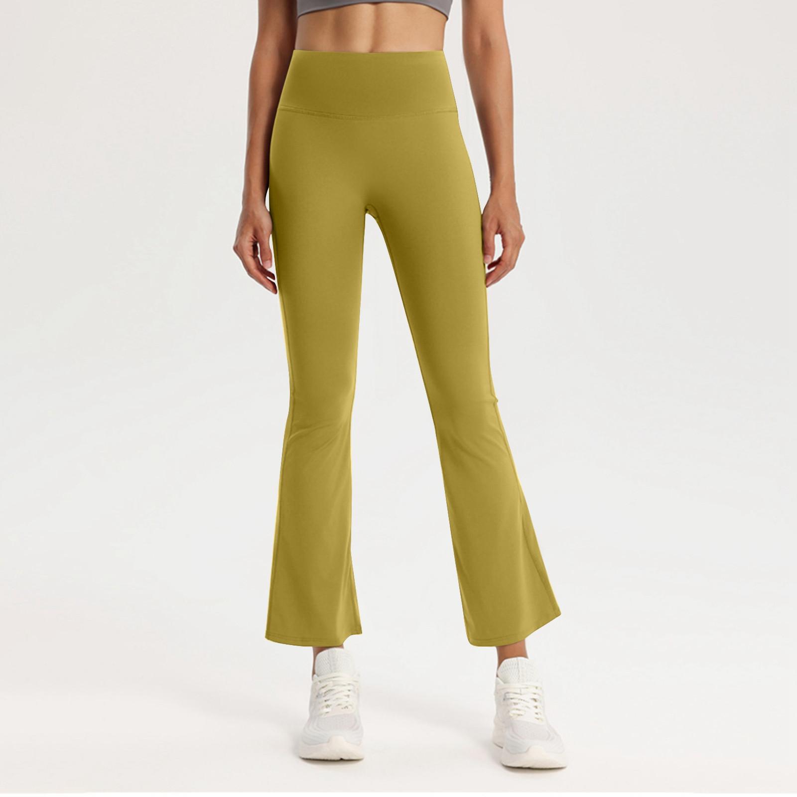 

Женские эластичные летние спортивные брюки с высокой талией, поднимающие бедра, для микройоги, высокие брюки-бомбочки XL жёлтый