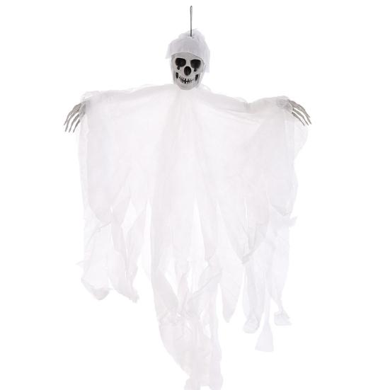 Halloween Hengende Skalle Spøkelse Skummel Grim Reaper Skjelettdekorasjon for Utegård Veranda Spøkelseshus Festdekor