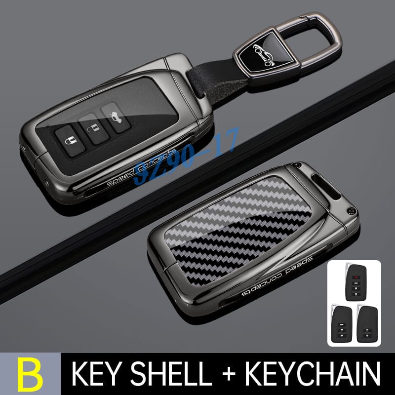 For Lexus Nx Rx Lx Is Es Gs 200T 250 300 300H 350 450H 500H Metal Carbon Fiber Car Key Fob Case Cover Keychain Accessories