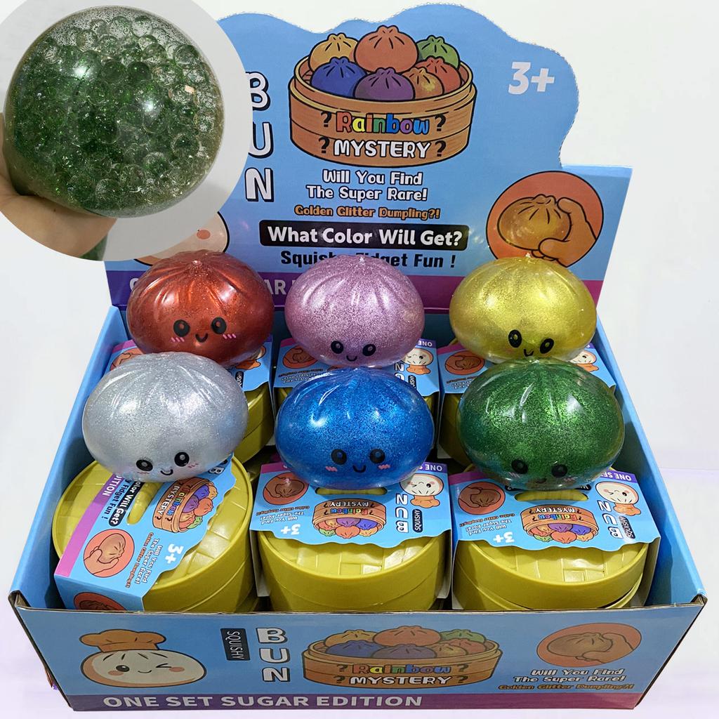 Dumpling Pressure Dumpling Squishies Cute Colorful Bun Toy Slow Rising Stress Relief Fidget Toy for Adults Anti-Anxiety Gift