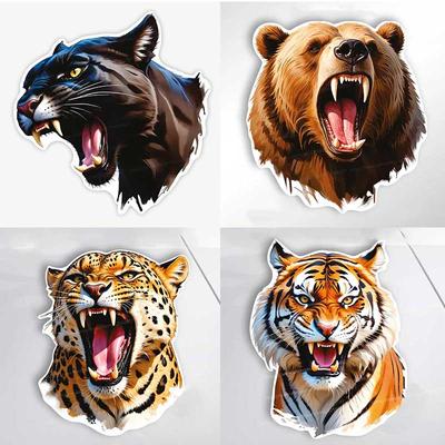 Ferocious Bear &Leopard & Tiger & Wolf Car Sticker Vinyl Decal Waterproof Rear Window Motorcycle Camper Bumper Decoration Y149