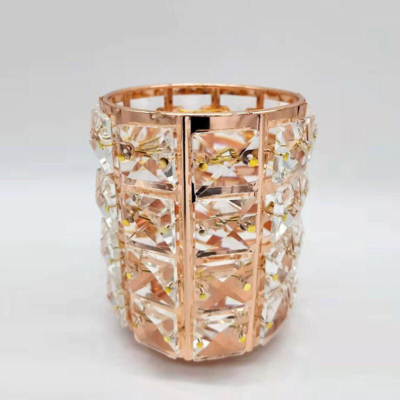 

Хрустальные драгоценности и бриллианты, горшок для карандашей, держатель для кистей для макияжа, украшение, органайзер для стола Rose gold