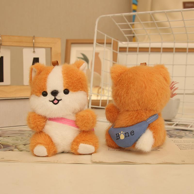 Cute Corgi Pendant Plush Toy Doll Shiba Inu Puppy Dog Bag Pendant Keychain Rag Doll for Friends
