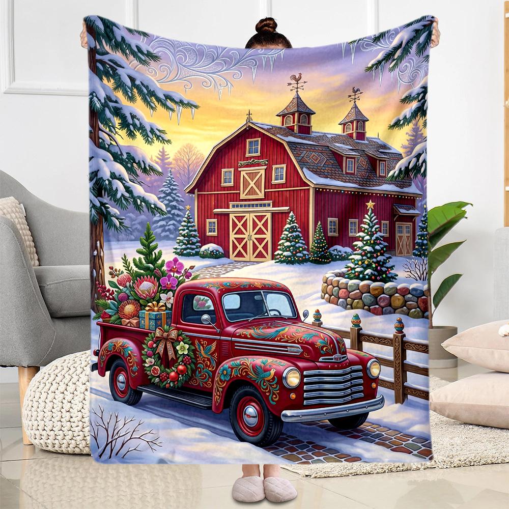 Winter Wonderland Snowman Blanket Soft & Cozy Great for Seaside Office Livingroom for All Occasions Modern Style