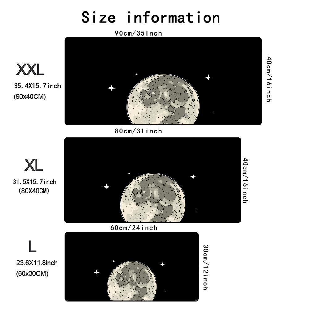 Cartoon Moon Mouse Pad Xxl Large Computer Office Game Table Mats Rubber Antislip Gaming Keyboard Mousepads Long Desk Pads 40x90