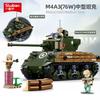 Sluban 715PCS M4A3 Medium Tank Model Bricks WW2 Classic Army Armored Tank Figure Building Blocks Set DIY Toys For Chilren Gifts
