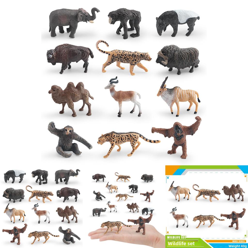Kids Wild Asian Elephants Sloths Musk Oxen Tapirs Animal Pvc Models With Static Design For Learning And Collection