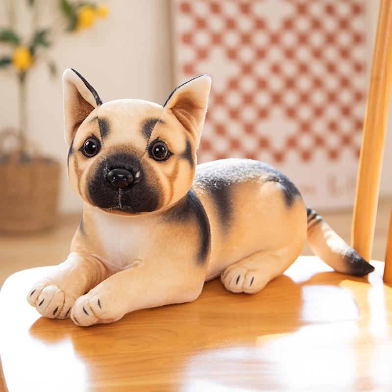 1 stück 32 cm Simulation Husky Akita Hund Schäferhund Mops Plüschtiere Ausgestopft Weich Echt Wie Tierpuppen Schönes Geschenk für Kinder