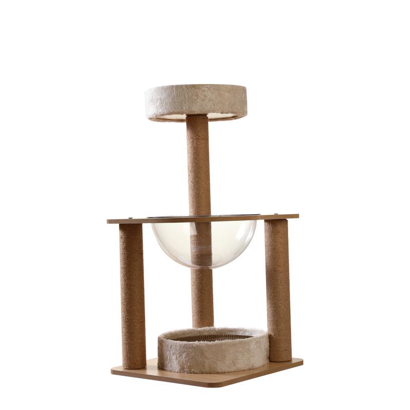 Large Cat Tree with Integrated Bed, Shelves, Sisal Scratching Posts, and Jumping Platform