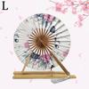 1 Stück Runder Kreis Kunst Faltfächer Festivalgeschenk Japanische Sakura Blume Runder Kreis Bedruckt