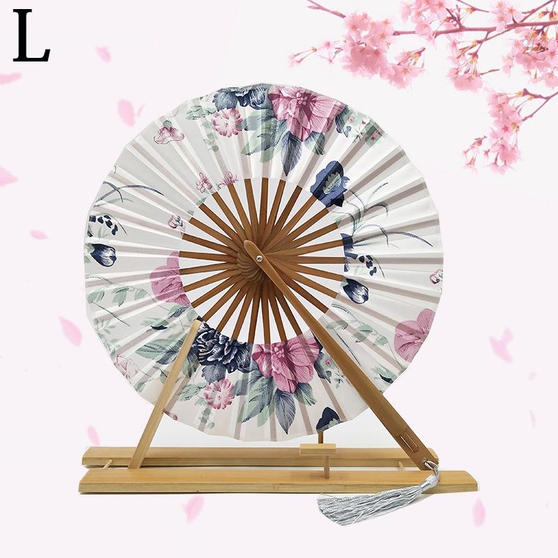 1 Stück Runder Kreis Kunst Faltfächer Festivalgeschenk Japanische Sakura Blume Runder Kreis Bedruckt