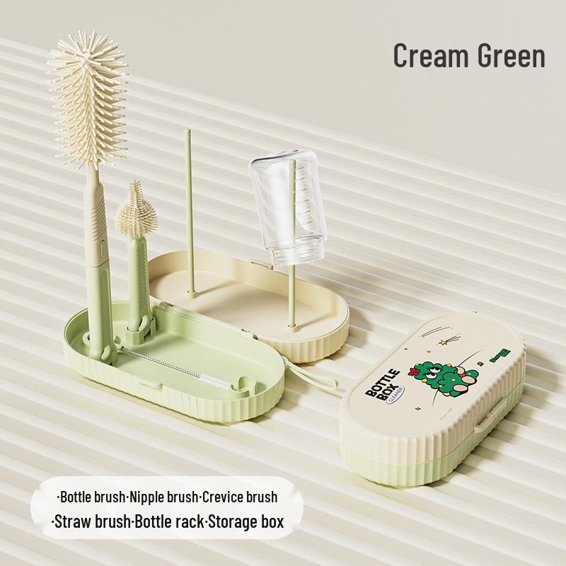 6-in-1 Silicone Baby Bottle & Nipple Cleaner with Drain