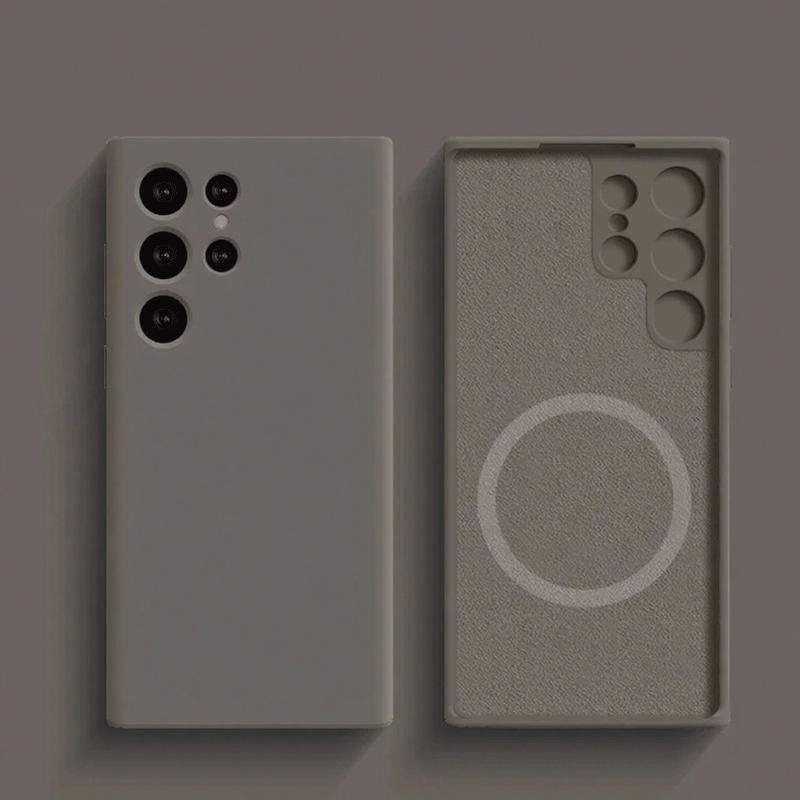 Liquid Silicone Magnetic Case For Magsafe For Samsung Galaxy S25 S24 S23 Ultra Plus Wireless Charging Back Cover Acssories