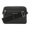 Michael Kors Hudson Solid Color Classic Presbyopic Hardware Buckle Zipper Closure Canvas Crossbody Bag Men's Black