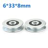 1PC 6x33x8mm V Groove Bearing Round Pulley Steel Wire Over Line Lifting Wheel Guide Wheel Mechanical Rolling Wheel