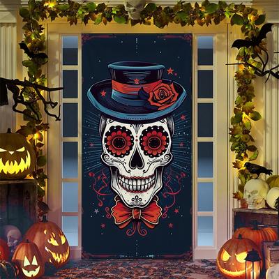 Clown Skelett Kürbis Halloween Türdekoration Aufhänger Aufkleber Wandteppich Dekor Hintergrund Tuch Halloween Banner