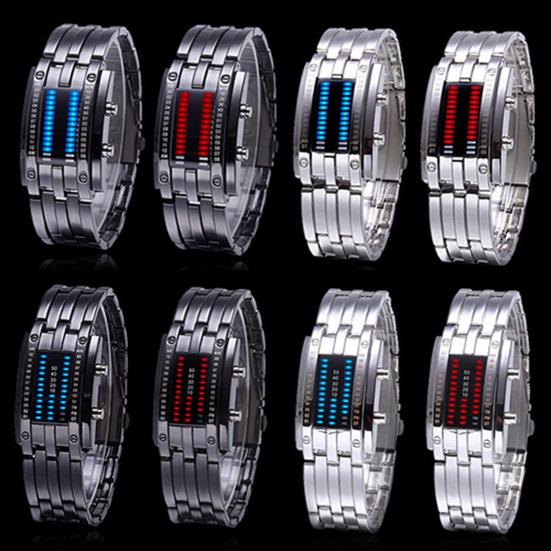 Wristwatch with Strap Date Digital Tungsten Steel Fashion Luminous Watch for Couple
