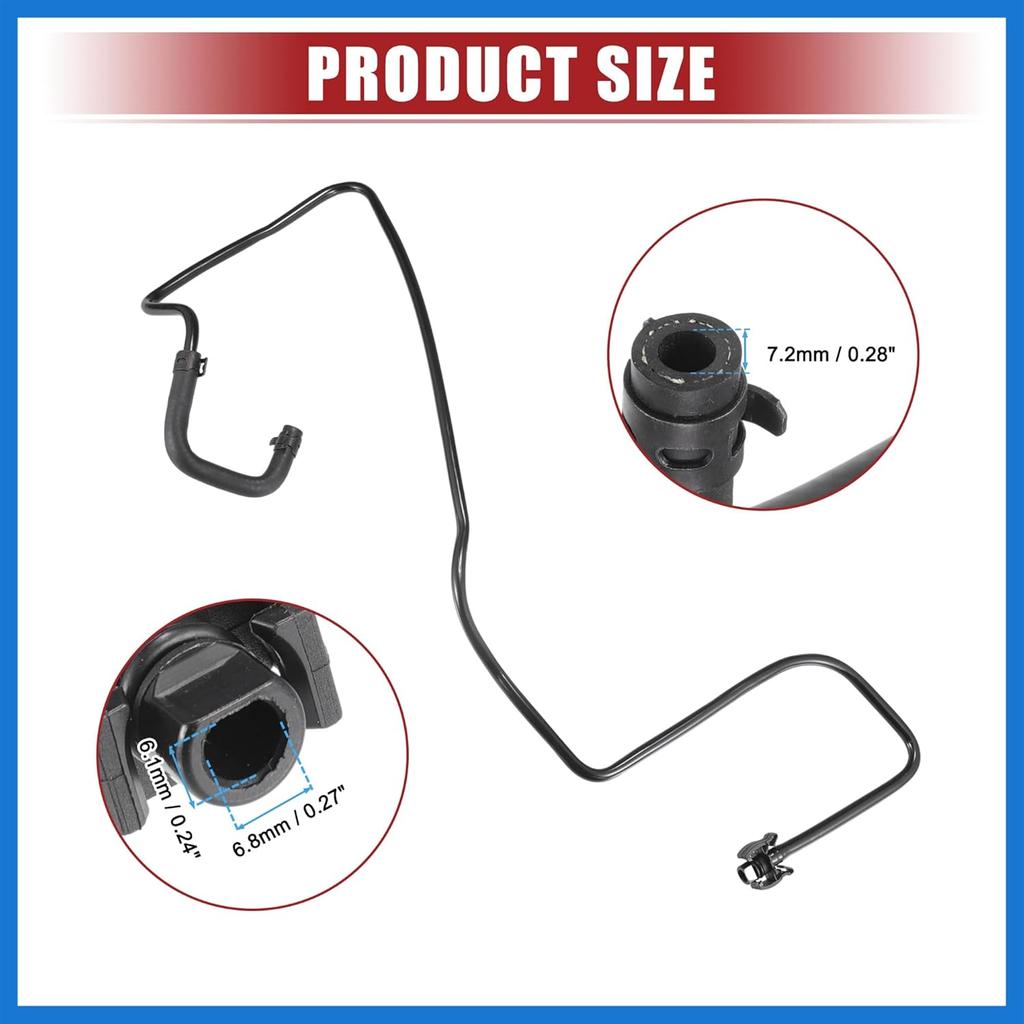 Coolant Radiator Reservoir Tank Overflow Hose Fit for Ford Fiesta S SE 1.6L 2011-2019 No.8V2Z-8B081-B/8V2Z-8B081-A - Pack of 1 Auto Accessories