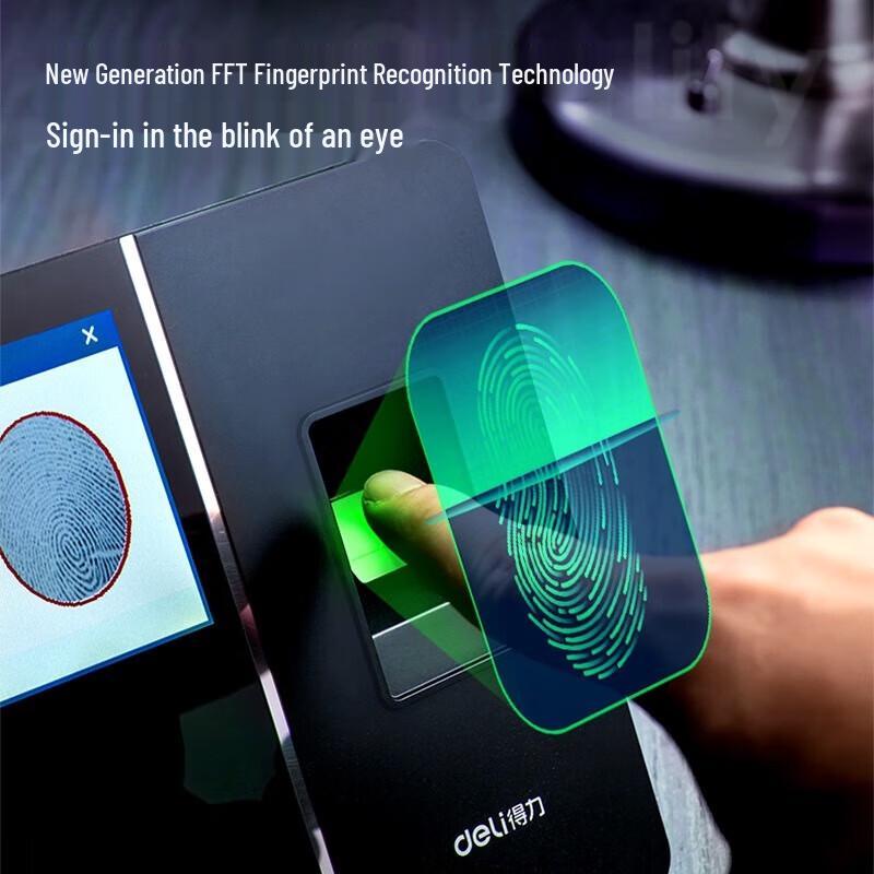 Deli Face & Fingerprint Attendance Machine CN plug (adapter included)