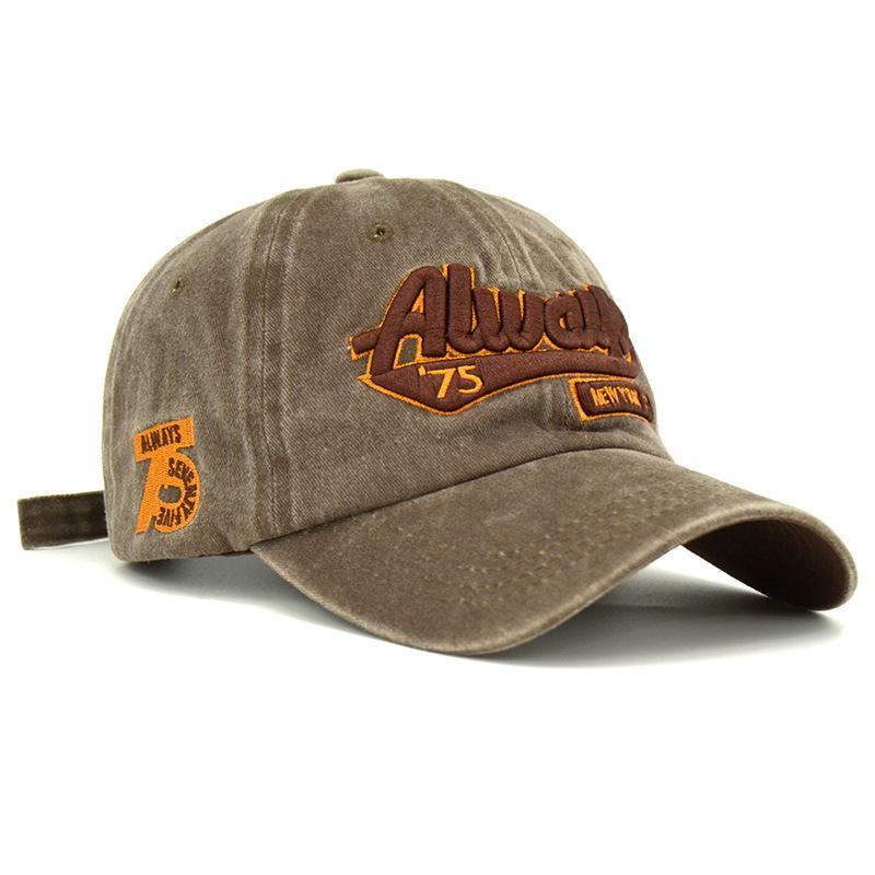 Washed Old Letter Embroidered Baseball Cap Trendy Brand Men Outdoor Sun Protection Baseball Hat Women Cotton