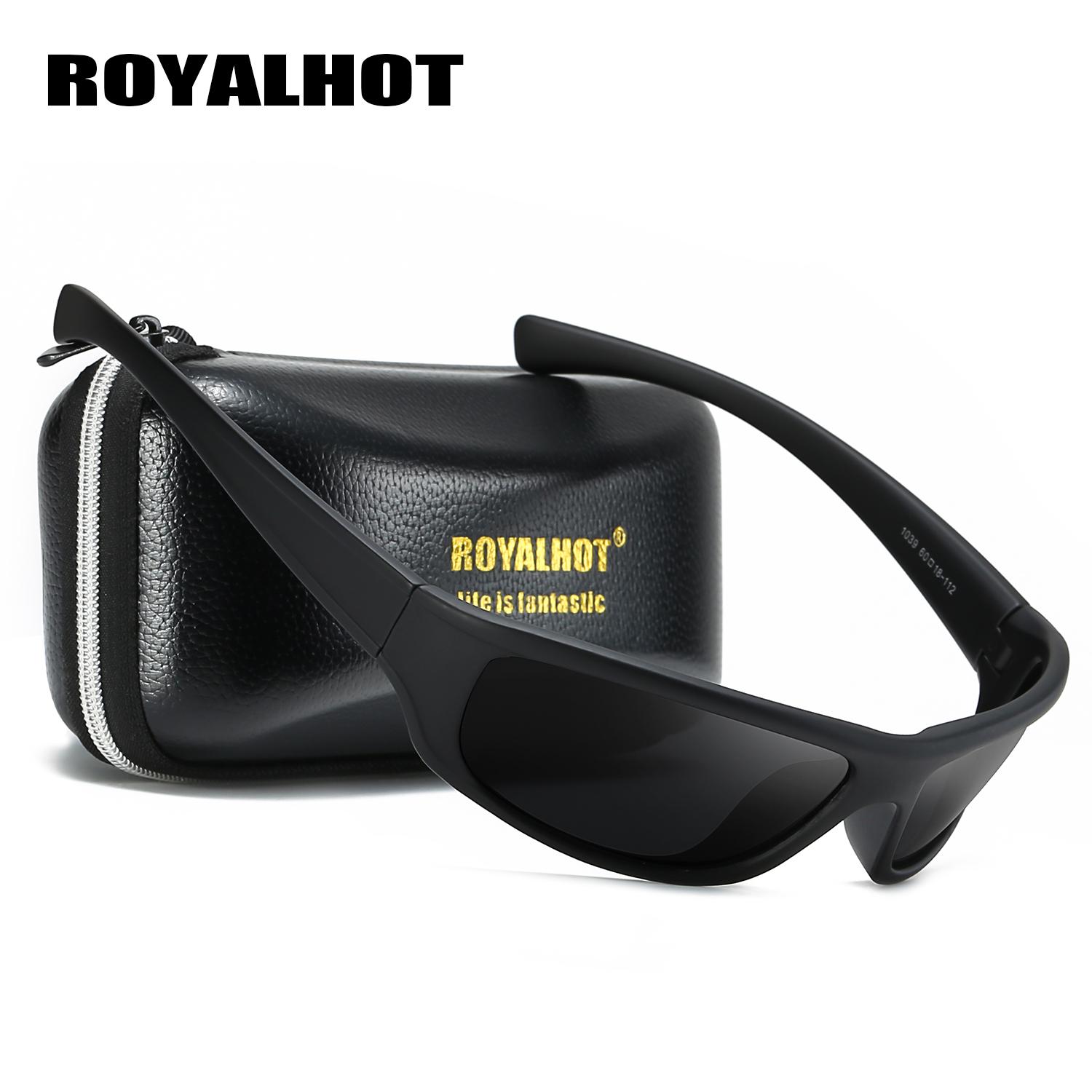 

RoyalHot унисекс поляризационные крутые уютные спортивные солнцезащитные очки винтажные солнцезащитные очки ретро очки оттенки, UV400 чёрный