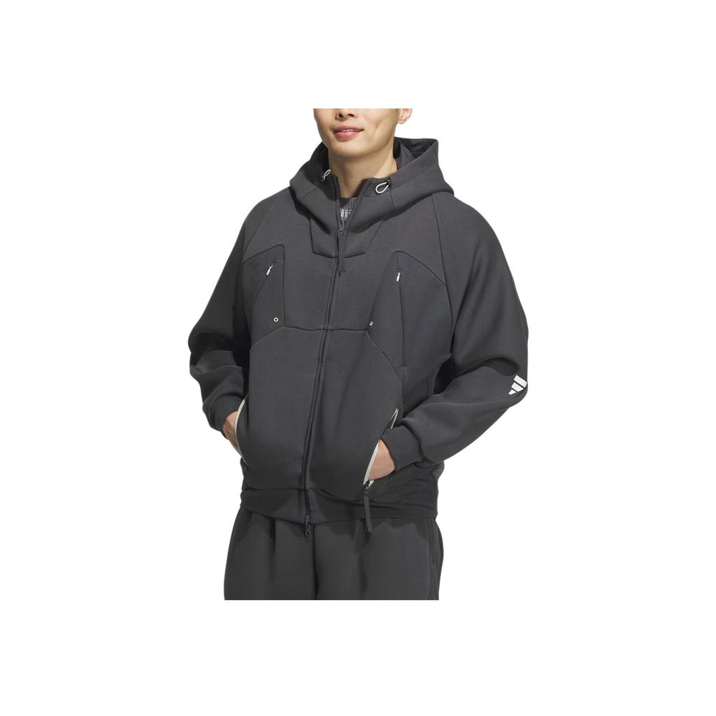 adidas FW24 FUSTL P Hoodie 2 Sports Casual Simple Jacket Men Jacket Carbon-Black JM6188