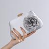 Luxury Women Handbag Fashion Clamp Evening Bag Satchel Retro Silk Rose Bag Designer Female Shoulder Crossbody Bag Wrist Bags
