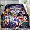 Custom Name Sailor Moon Flannel Fleece Blanket Cozy Warm Throw Blanket For Couch Bed Travel All Season Use