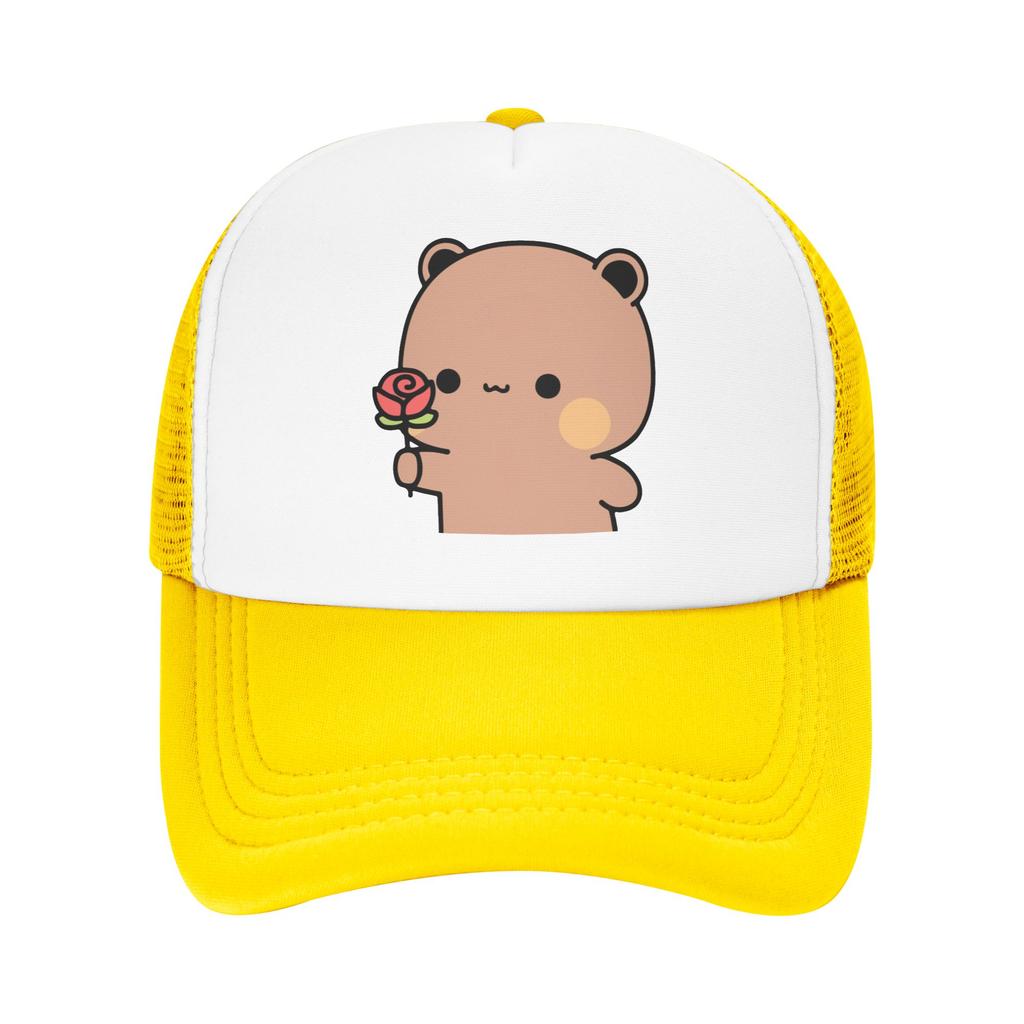 Panda And Brownie Bear Couple Active Trucker Hats Unisex Women Bubu and Dudu Dad Hat Sun Caps Dad Hat Breathable Mesh Baseball Cap