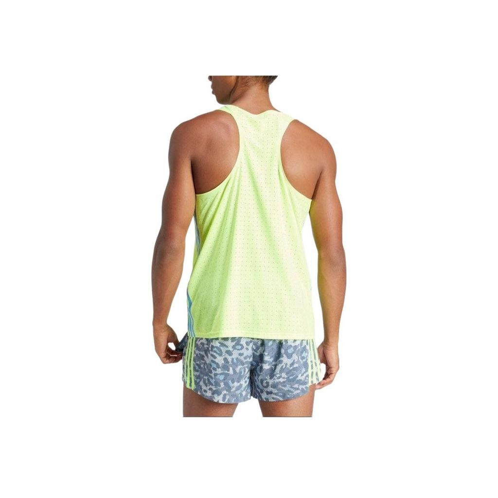 adidas Road To Records Slim Fit Atmungsaktives Ärmelloses Tanktop Herren Tops Grün IT8859